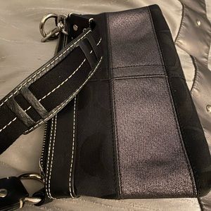 Coach signature gunmetal glitter stripe